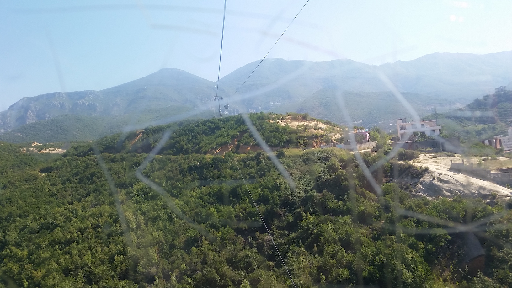 View from the cable car, scratched glass and all